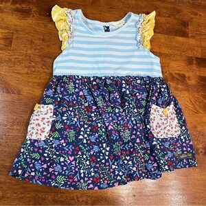 Matilda Jane blue stripe pink heart top size 8